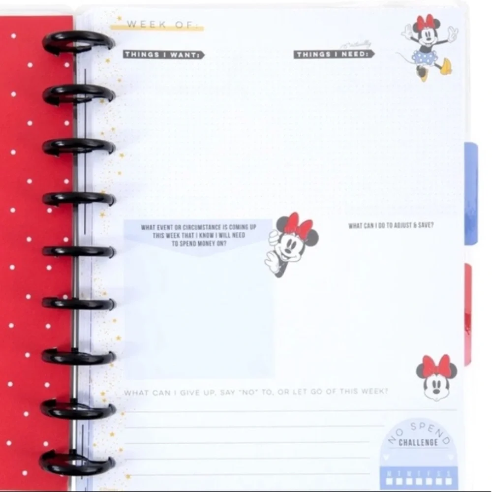 The Happy Planner Minnie Mouse Graphic Budget Classic Guided Journal.